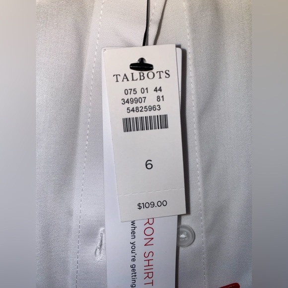 Talbots Non Iron Crisp White Button-Down Shirt - Picture 6 of 7